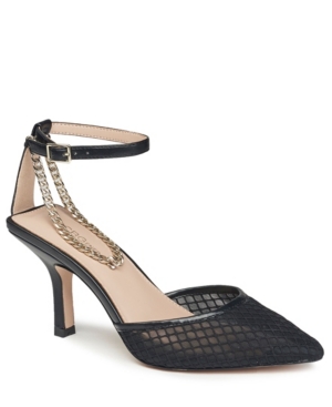 Bcbgeneration Mayah Womens Ankle Strap Pointed Toe Pumps In Black