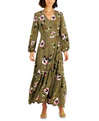 macys floral wrap dress