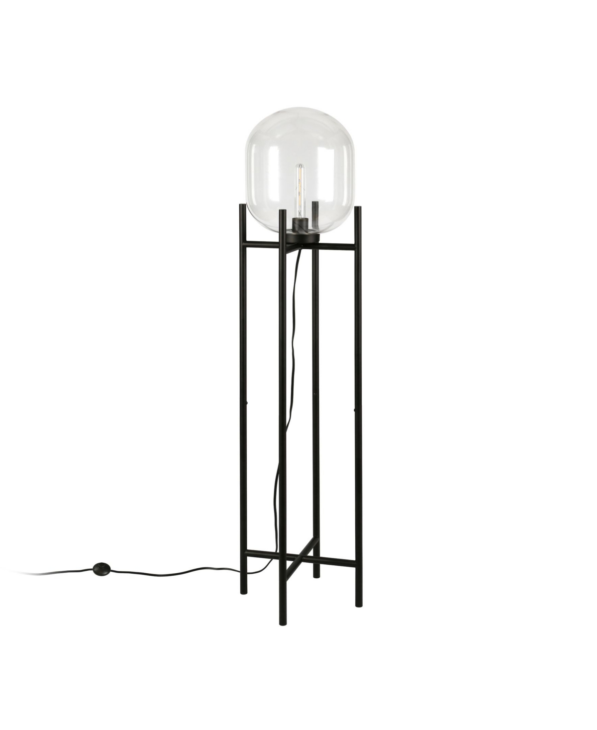 Hudson & Canal 55" Metal Edison Tall Floor Lamp In Blackened Bronze