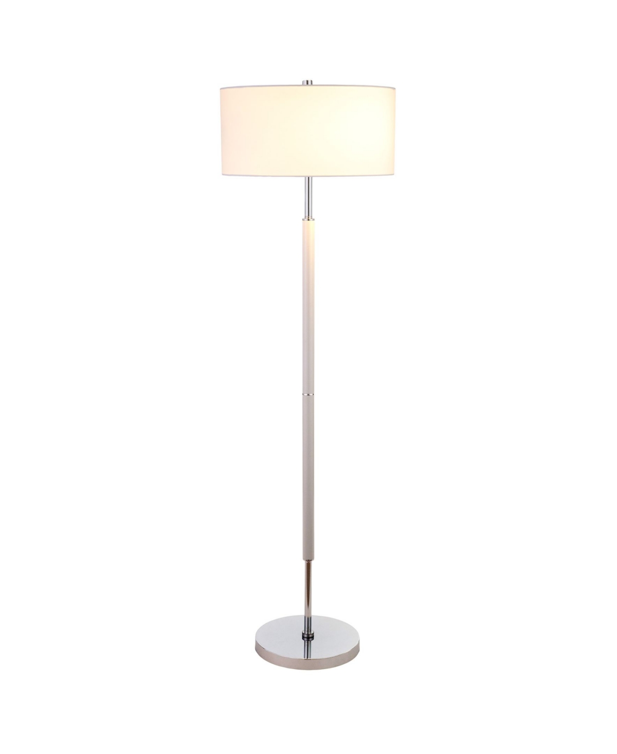 Hudson & Canal 61.5" Metal Simone 2-light Floor Lamp In Gray,silver-tone