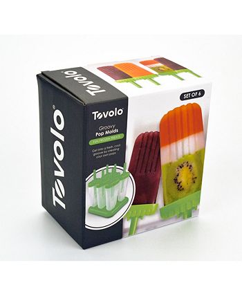 Tovolo - Groovy Ice Pop Molds, Drip-Guard Handle, 4 Ounce Ice Pops, Set of 6 Ice Pop Molds, Popsicle Makers with Reusable Sticks