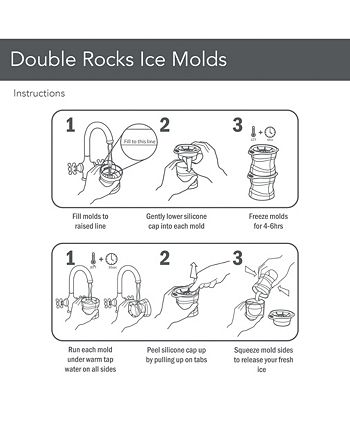 Tovolo Stacked Rocks Ice Molds, Set of 2 Classic Whiskey Rocks Ice Molds,  Stackable Ice Molds for Cocktails, Traditional-Style Whiskey Rock Ice
