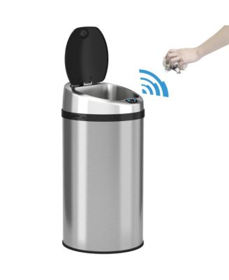 30 Liter / 8 Gallon Stainless Steel Round Sensor Kitchen Trash Can with AbsorbX Odor Filter
