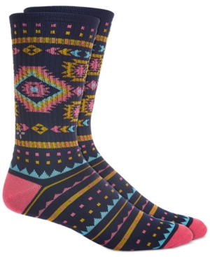 Sun + Stone Men's Blue Geo Stripe Socks