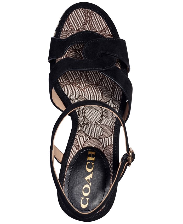 coach women's talina platform woven dress sandals