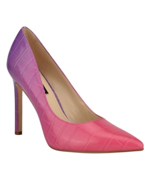 Nine West Women's Tatiana Pointy Toe Pumps Women's Shoes In Pink Ombre Croco
