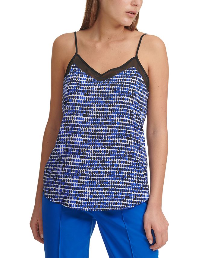 Calvin Klein XFit Printed MeshTrim Camisole Macy's