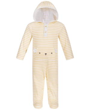First Impressions Baby Boys Bear Cotton Coverall, Created For Macy's In Sunny Yellow
