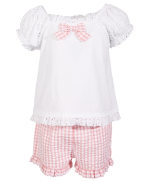 First Impressions Baby Girls 2-Pc Top & Gingham Shorts Set Created for Macy's