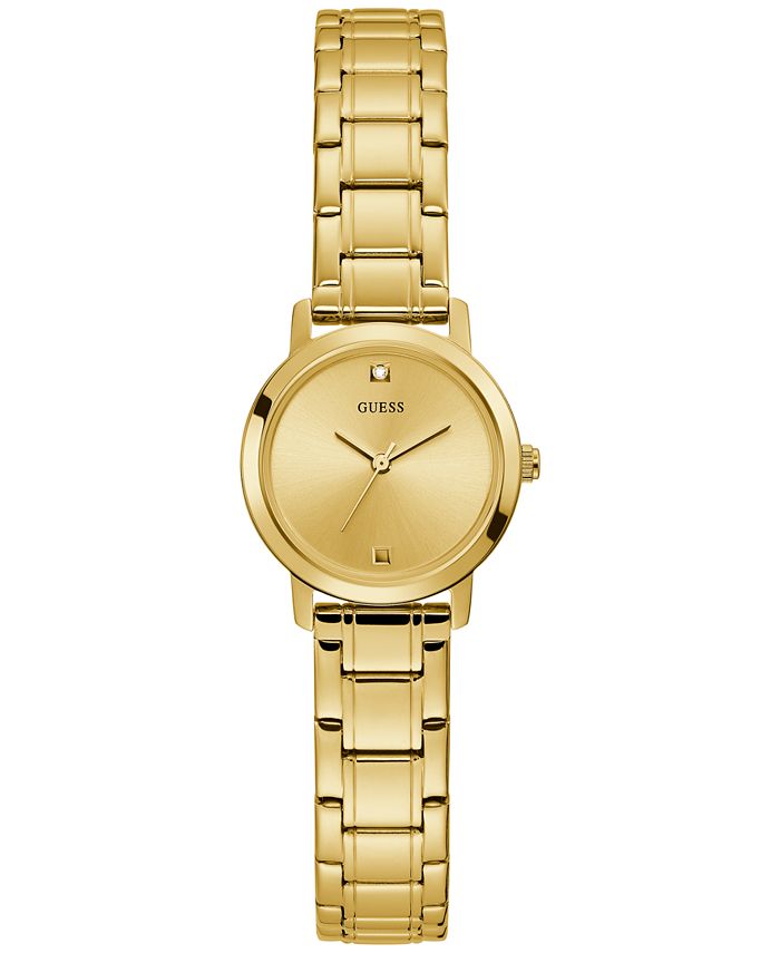 system øve sig Bløde fødder GUESS Women's Diamond-Accent Gold-Tone Stainless Steel Bracelet Watch 25mm  & Reviews - Macy's