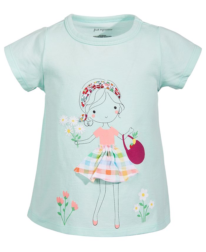 First Impressions Baby Girls Garden Cotton T-Shirt, Created for Macy's ...