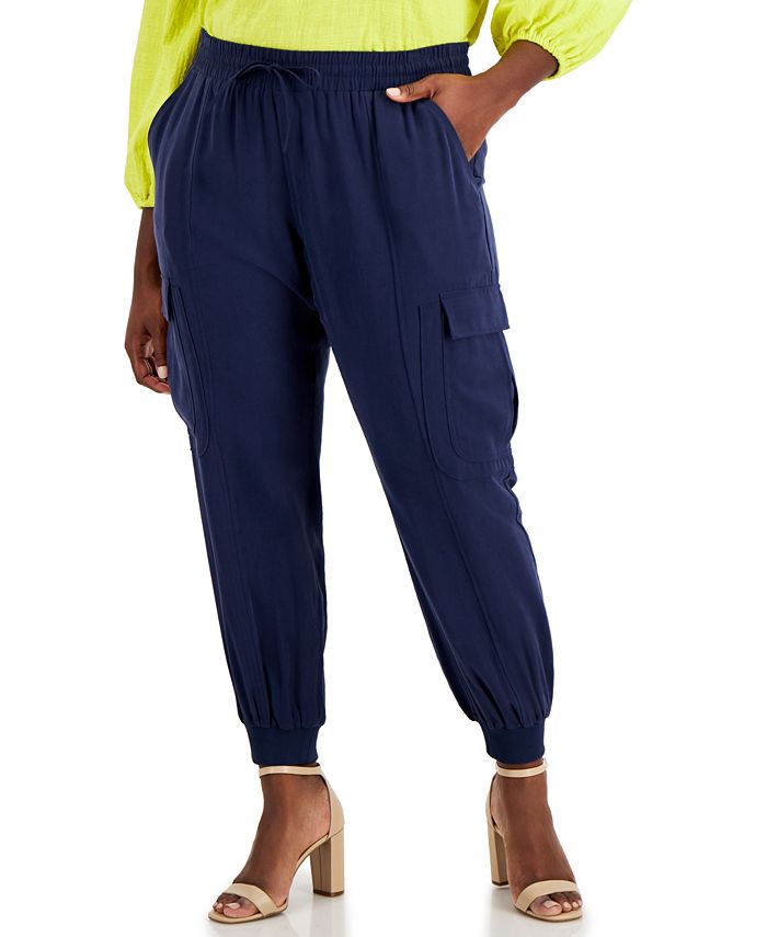 plus size utility joggers