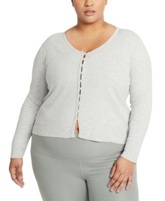 Nike Plus Size Women s Yoga Ribbed Cardigan Sweater Macy s