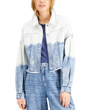 Inc Volume-Sleeve Cropped Jean Jacket Created for Macy's