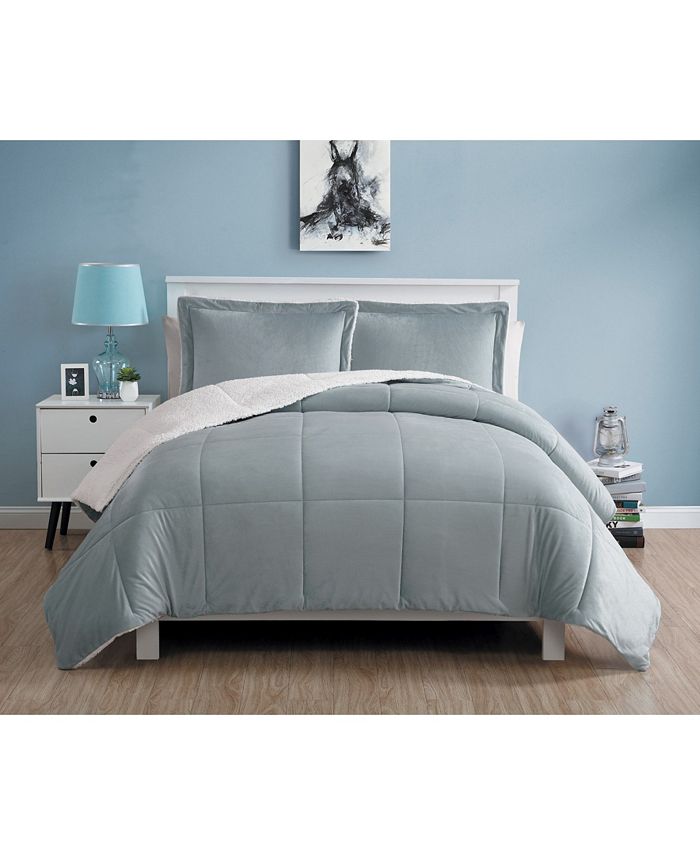 Sherpa comforter set on sale queen