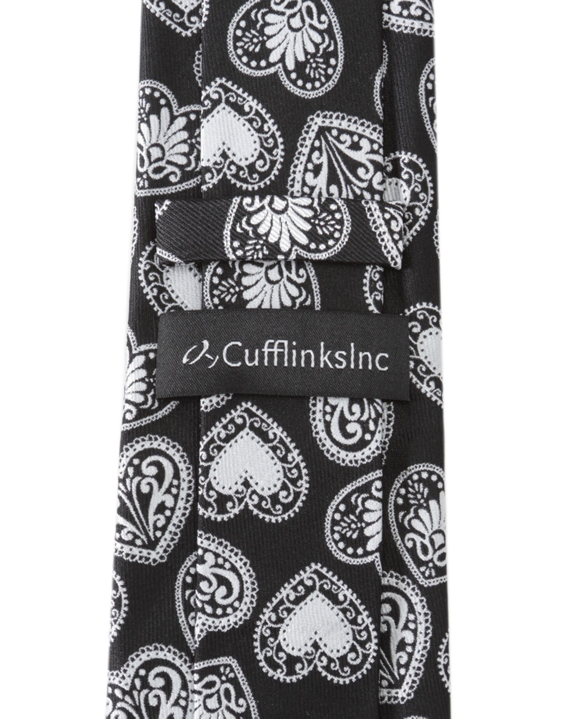 Men's Paisley Heart Tie - White