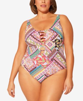 macys plus swim