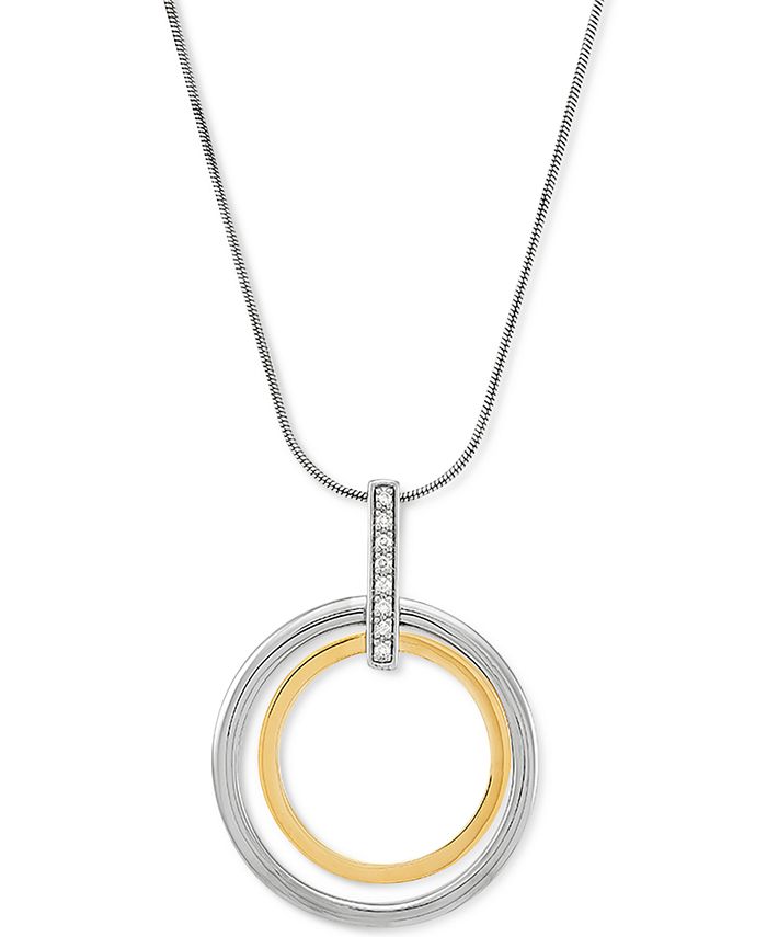 Macy's Diamond Circle 18" Pendant Necklace (1/20 ct. t.w.) in Sterling