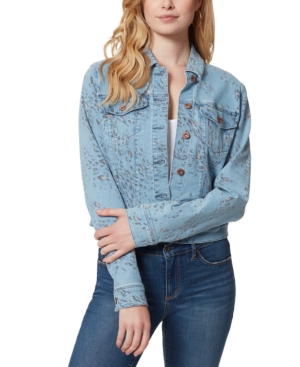 Jessica Simpson Peony Animal-Print Denim Jacket