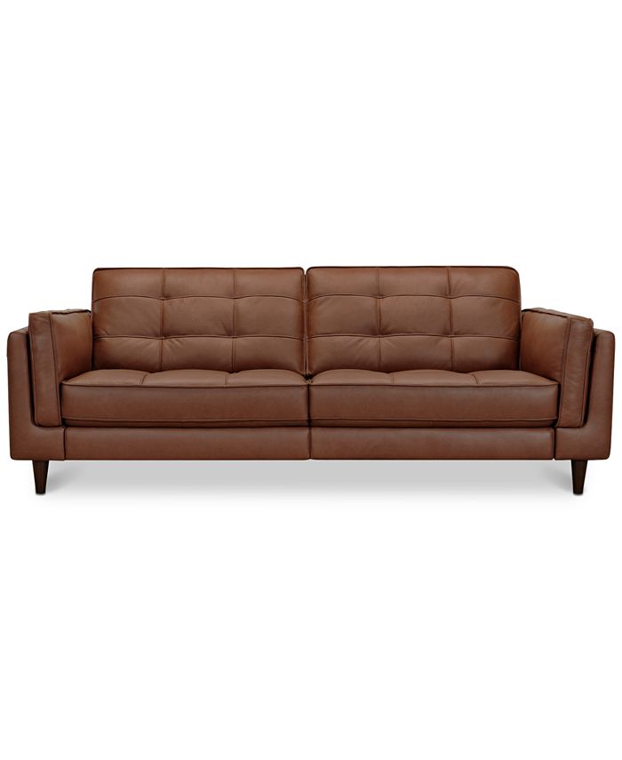 Furniture Kavier 90" Leather Sofa with Power Foot Rest, Created for