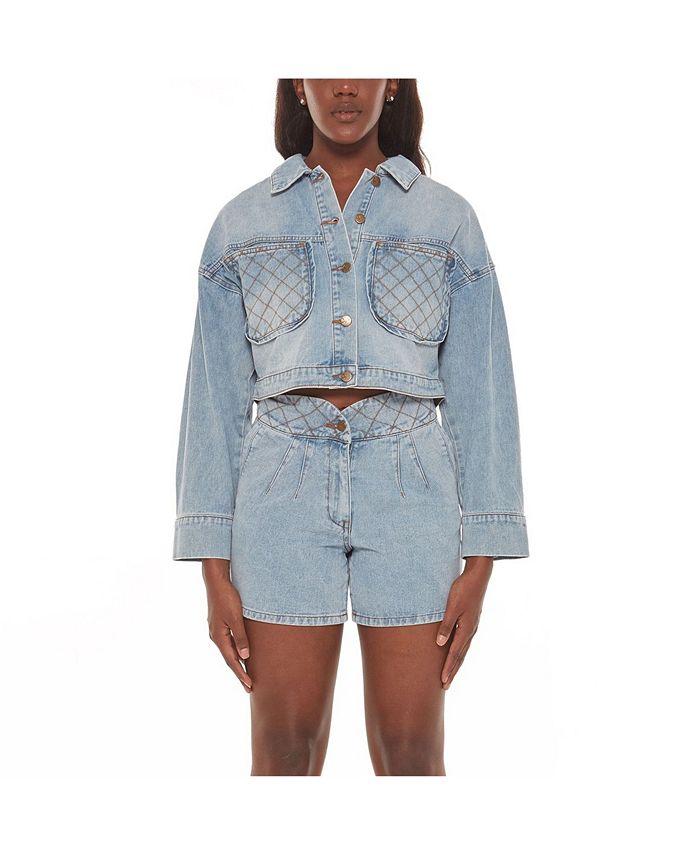 Lola Jeans Women's Cropped Denim Jacket & Reviews - Jackets & Blazers ...
