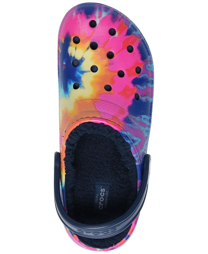 Crocs Classic Tie-Dye Lined Clogs from Finish Line - Macy's