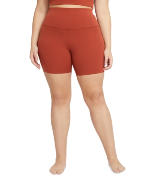 Nike Plus Size Women's Yoga Luxe Shorts In Rugged Orange/light Sienna