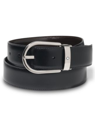 Montblanc - Palladium-Finish Pin Buckle Reversible Leather Belt 38157