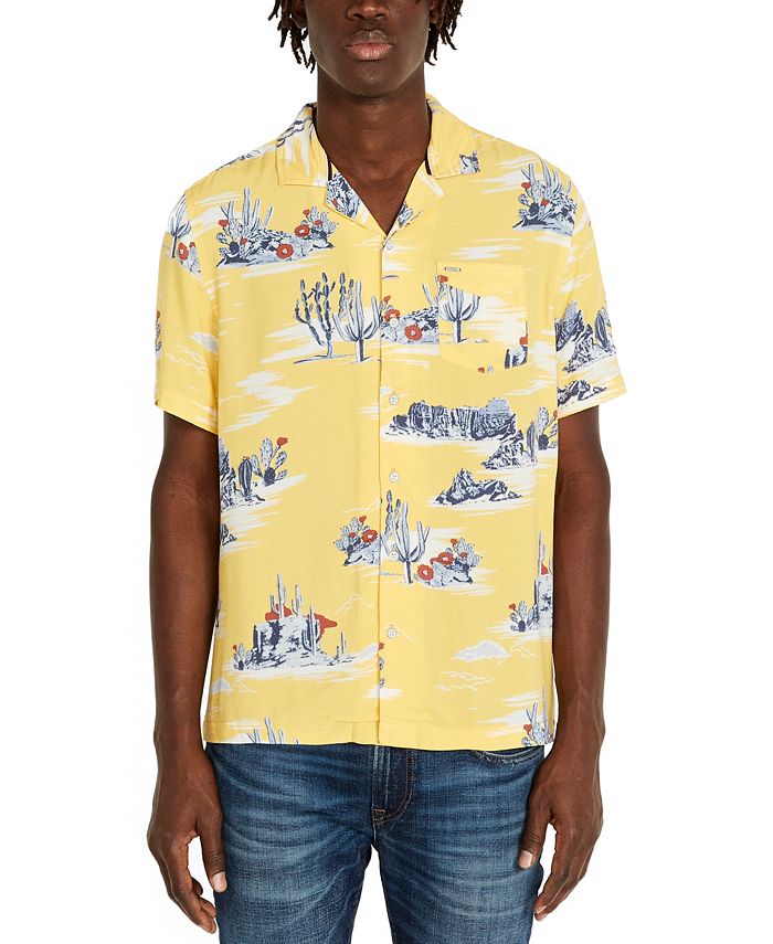 Camicia Hawaiana Moderna Buffalo David Bitton Solynol – Uomo, Maniche Corte, Viscosa Leggera