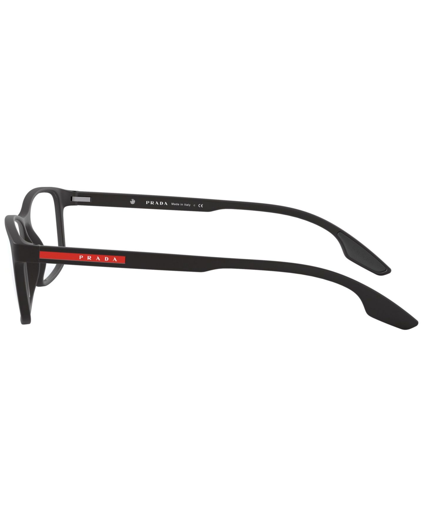 Мужские очки PRADA LINEA ROSSA Man Rectangle Plastic PS 04MV Lifestyle Eyeglasses, цвет: Матовый чёрный — фото 3