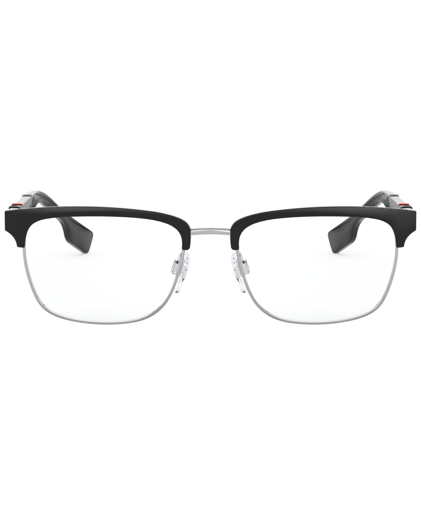 Мужские очки Burberry Man Rectangle Metal BE1348 Alba Eyeglasses, цвет: Чёрный — фото 2