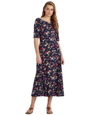 Lauren Ralph Lauren Petite Fit-and-Flare Midi Dress - Macy's