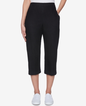 Shop Alfred Dunner Petite Classics Pull-on Capri Pants In Black