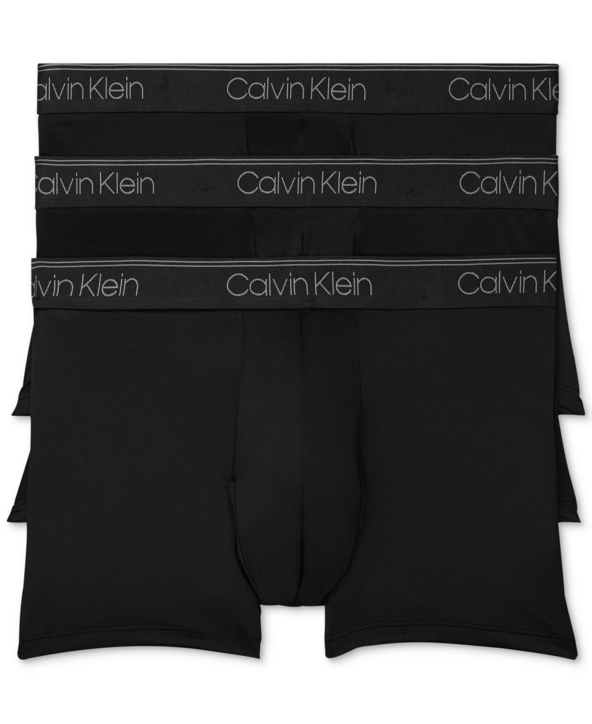 Men's 3-Pack Microfiber Stretch Low-Rise Trunk Underwear - Black/Convoy/Red
