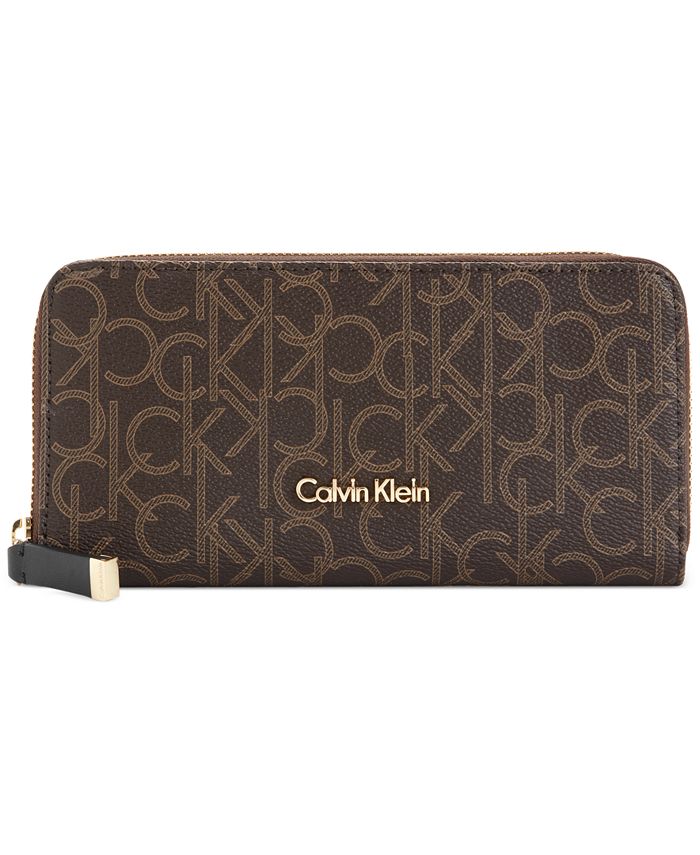 Meesterschap vredig Gezichtsvermogen Calvin Klein Continental Signature Zip Around Wallet & Reviews - Handbags &  Accessories - Macy's