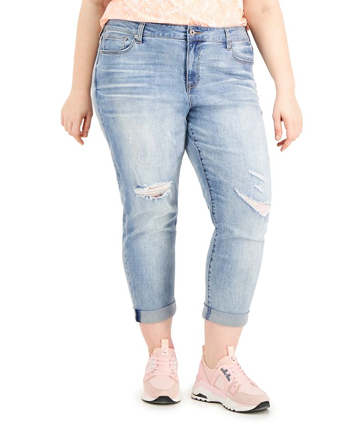Celebrity Pink Trendy Plus Size Ripped Girlfriend Jeans Macy s
