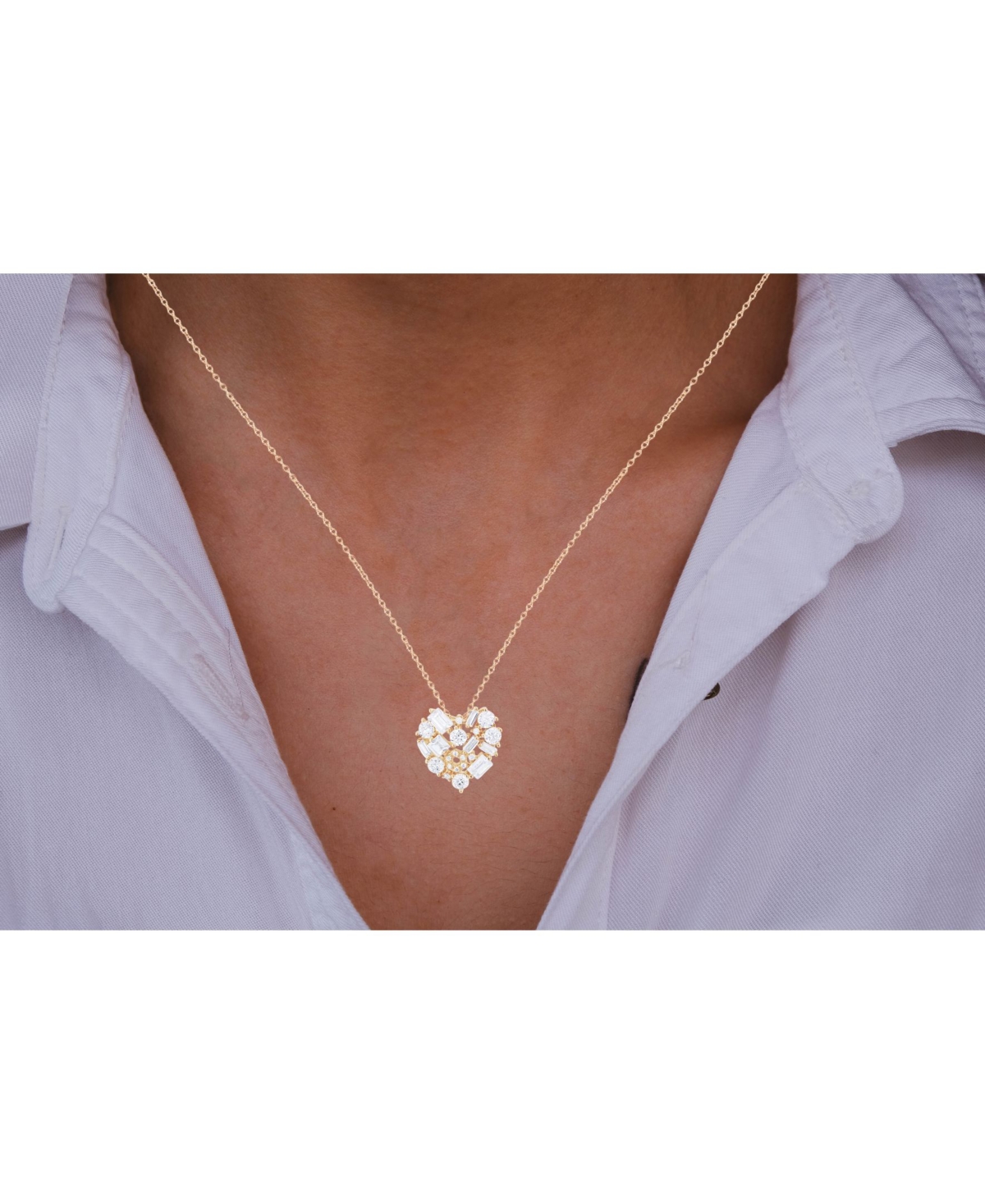 Cubic Zirconia Scattered Cluster Heart 18