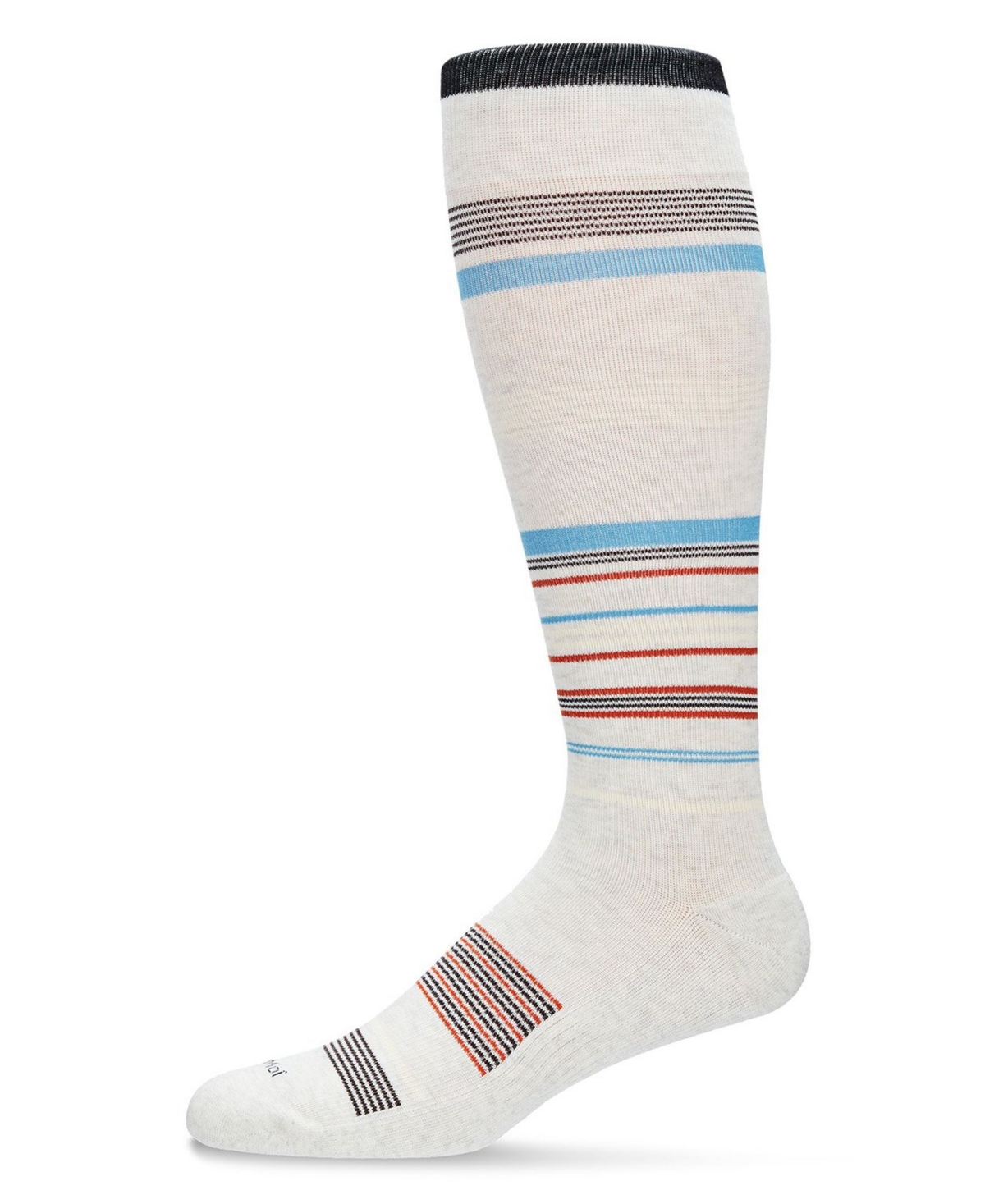 Men's Multi Striped Cotton Compression Socks - Oatmeal Heather