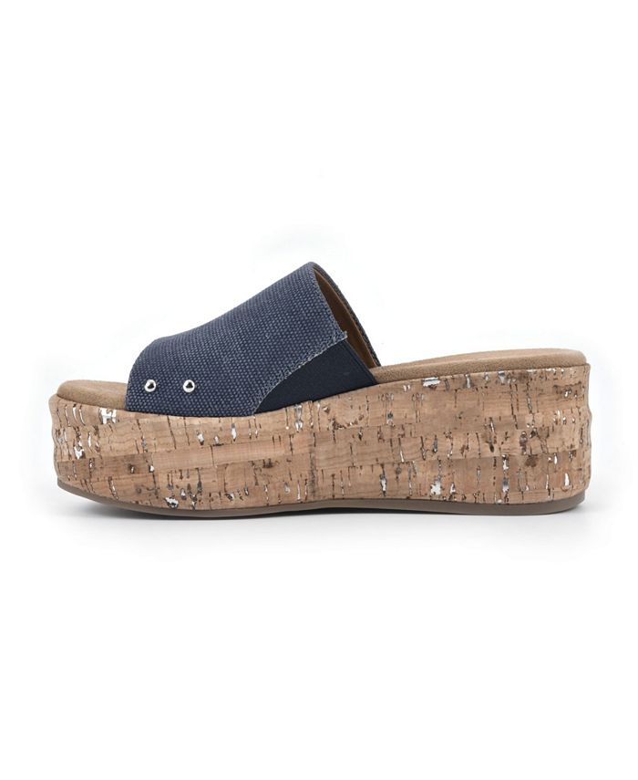 white mountain slide sandals