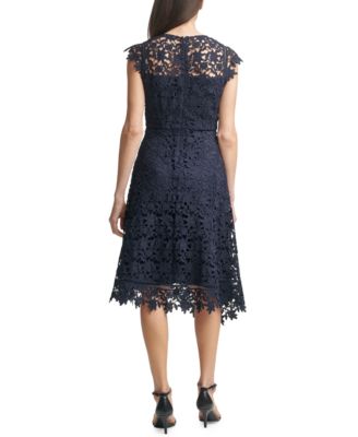 Eliza J Lace Asymmetrical-Hem Midi Dress & Reviews - Dresses - Women ...