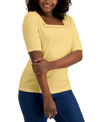 macys yellow tops