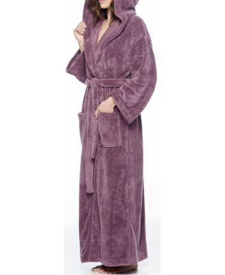 Hooded Full Ankle Length Premium Fleece Bathrobe