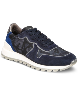 Karl Lagerfeld Kar Lagerfeld Men's Colorblocked Camouflage Lace-up Sneakers Men's Shoes In Navy