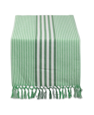 Design Imports Stripes Table Runner In Green