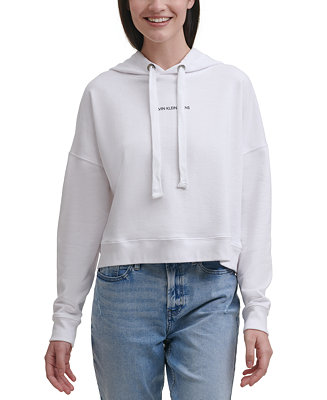 Calvin Klein Jeans Cropped Logo Hoodie - Macy's