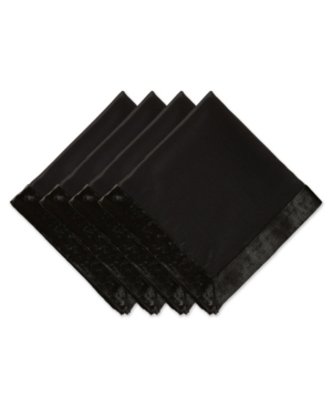 Design Import Velvet Trimmed Napkin Set of 4