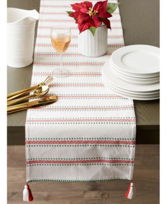 Joyful Snowflakes Jacquard Collection for Everyday Use, Holidays and Dinner Parties, Table Runner, 14" x 108"