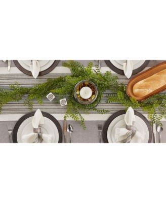 Striped Fringed Table Runner, 14" x 108"