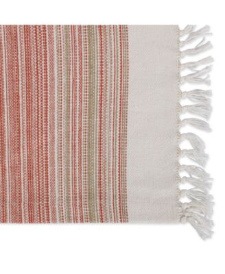 Fringed Stripe Table Toppers, 13" x 20", Set of 6