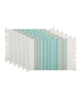 Fringed Stripe Table Toppers, 13" x 20", Set of 6